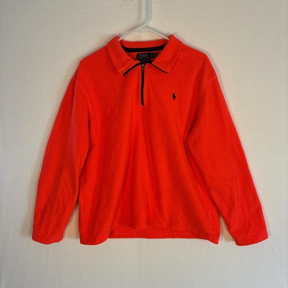 Orange Polo Ralph Lauren quarter zip jumper fleece women's XL